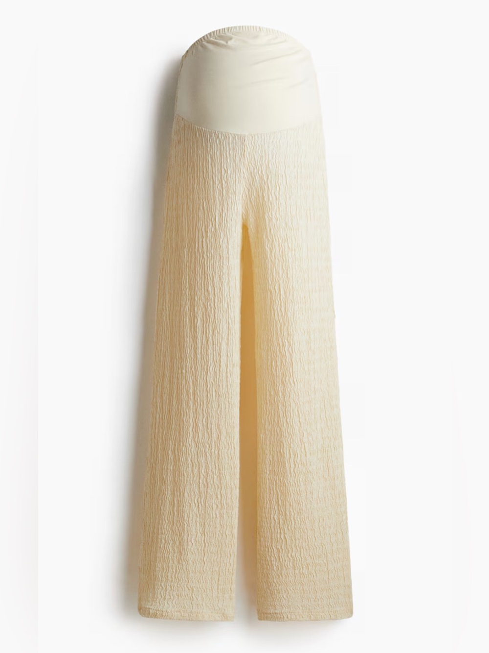 H&M Mama Wide Leg Maternity Pants crinkle cream Size M medium